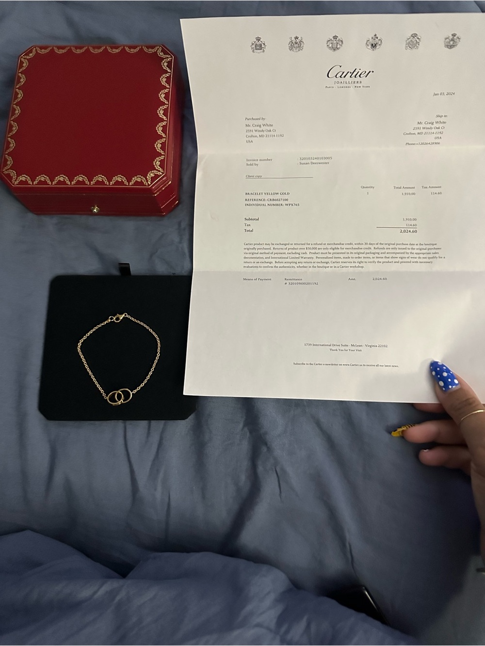 Authentic Cartier Love Bracelet On Chain - Picture 6 of 9
